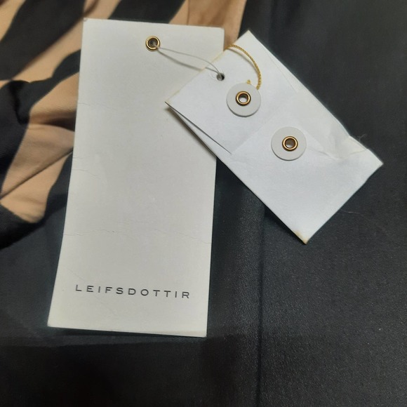 NWT Anthropologie LeifsDottir Macaw Sexy Crossover Mini Dress Black Tan10 - Picture 9 of 12